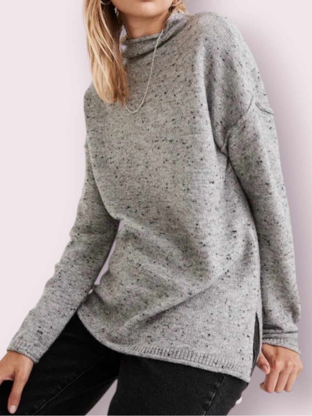 Madewell Donegal Whitworth Mockneck Sweater Gray Size Large